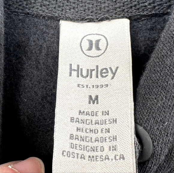 Hurley Sweatshirt Hoodie Men's Size M Black Graphic New With Tags - Picture 3 of 5